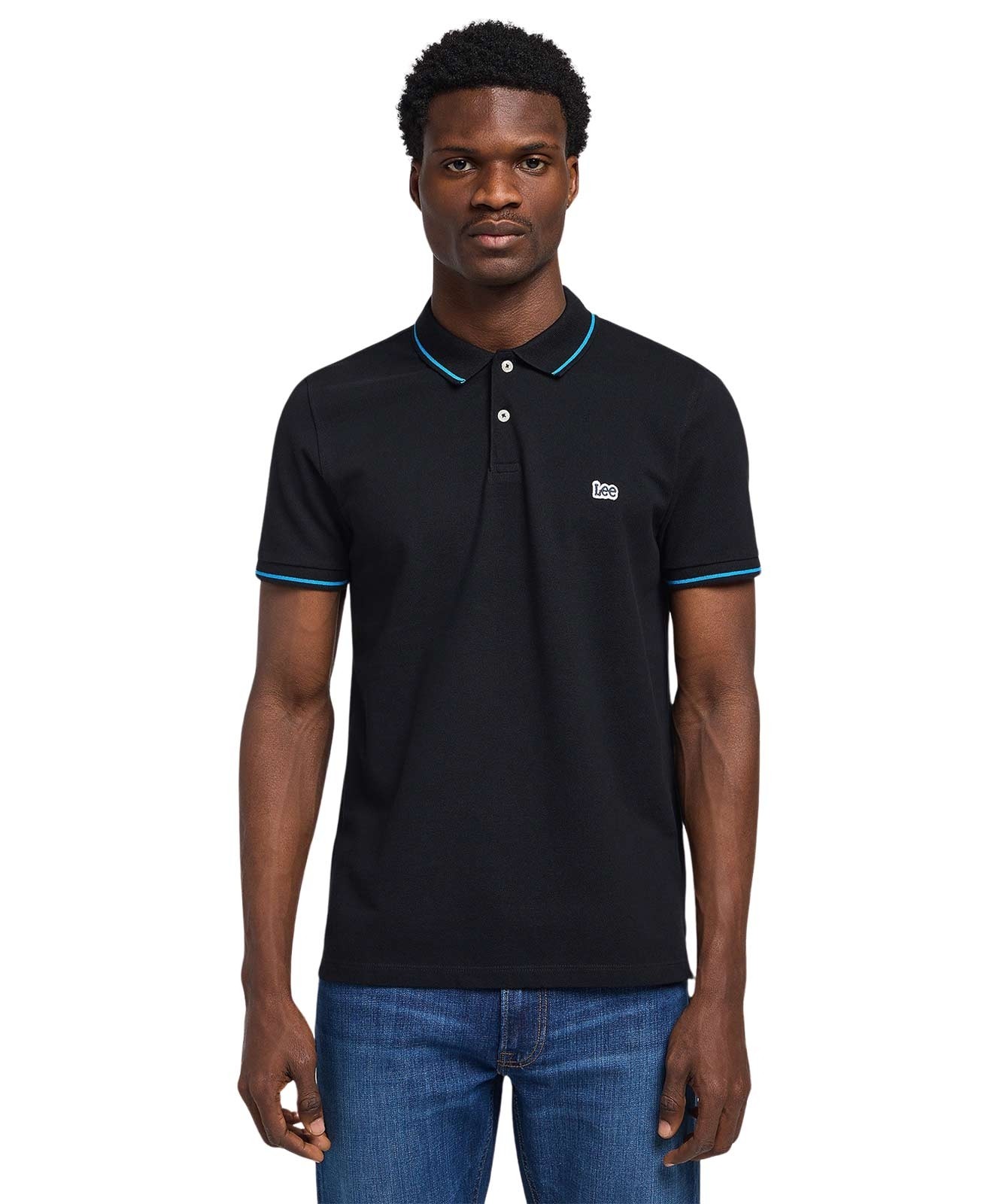 Herren Shirt Pique Polo von Lee in Black