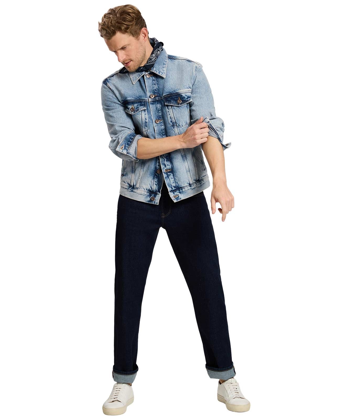 Herren Jacke Denim Jacket von Cross in Light Blue