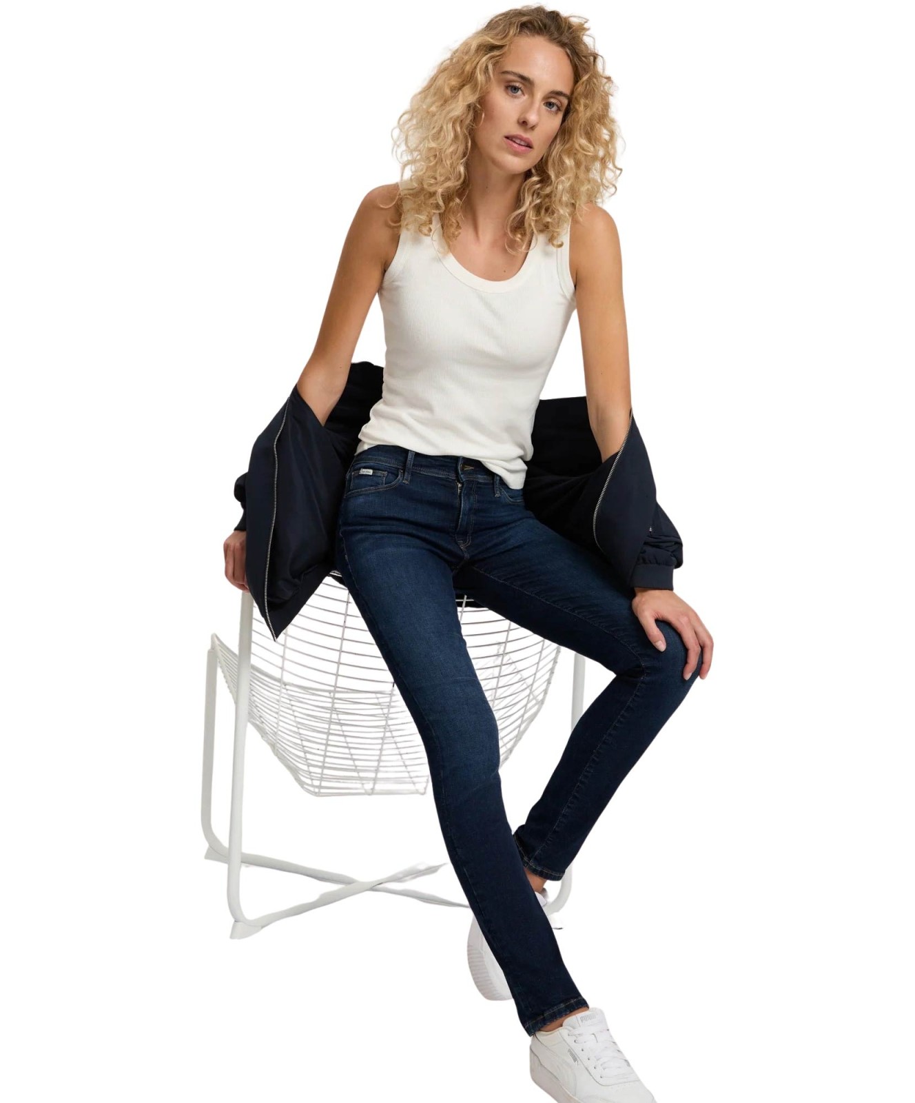 Damen Jeans Anya von Cross in Dark Blue