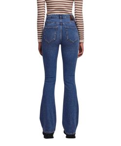 Pieces Peggy Jeans Flared in Stonewash mit hohem Bund