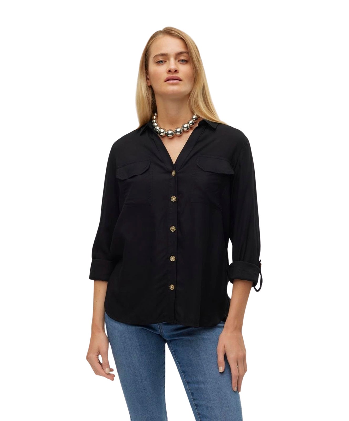 Damen Bluse Bumpy von Vero Moda in Black