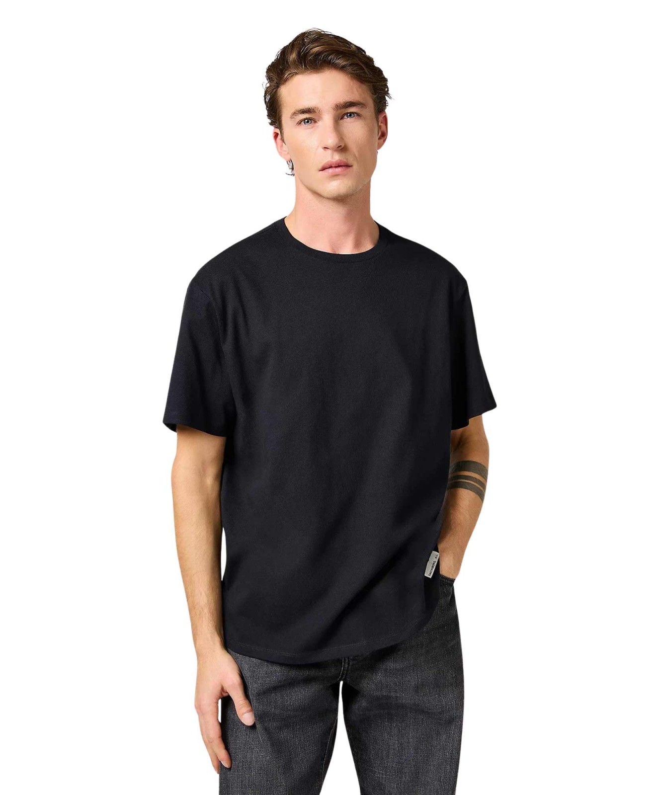Herren Shirt Solid Tee von Wrangler in Black