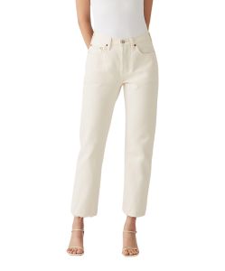 Levi's 501 Crop Jeans in Cremeweiß mit ⅞ Länge