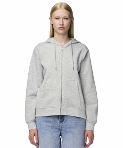 Pieces Hoodie Zip Chilli in Hellgrau