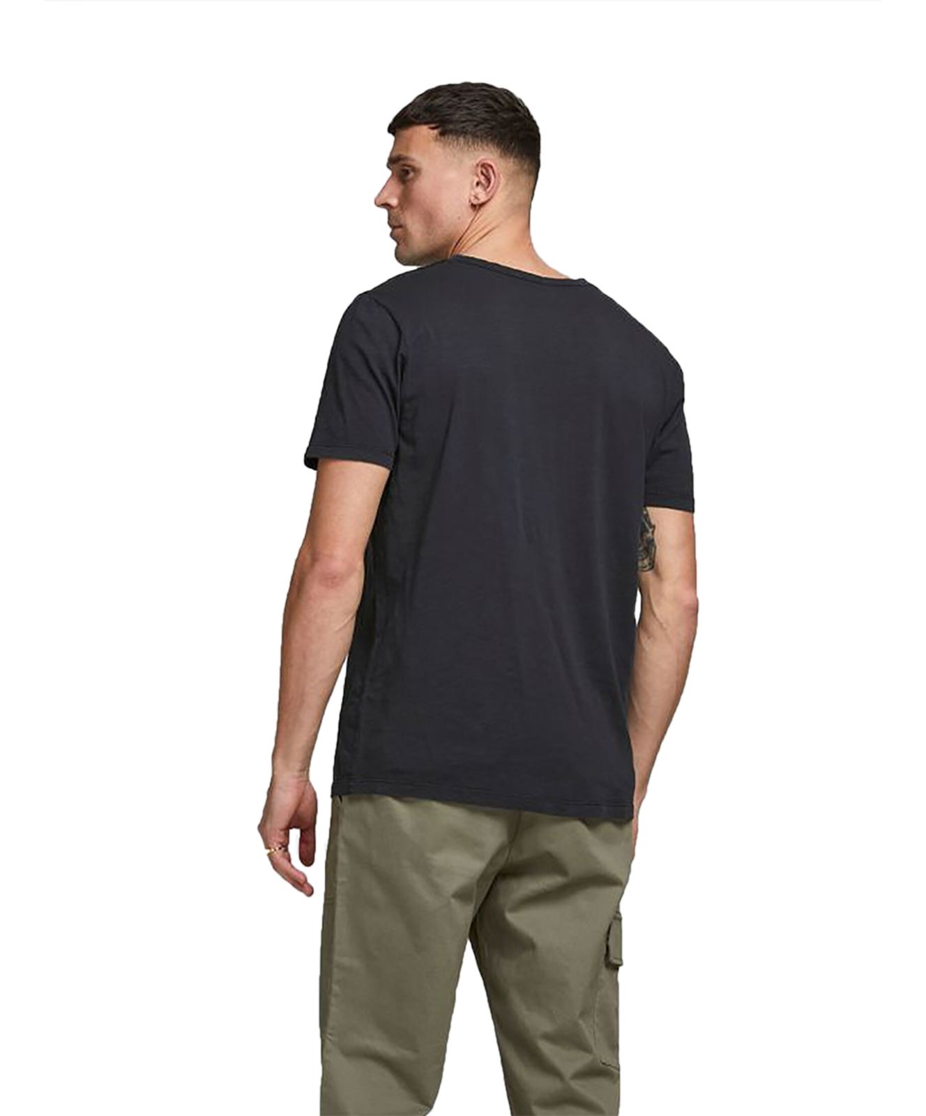 Herren Shirt Split Neck Tee von Jack & Jones in Black