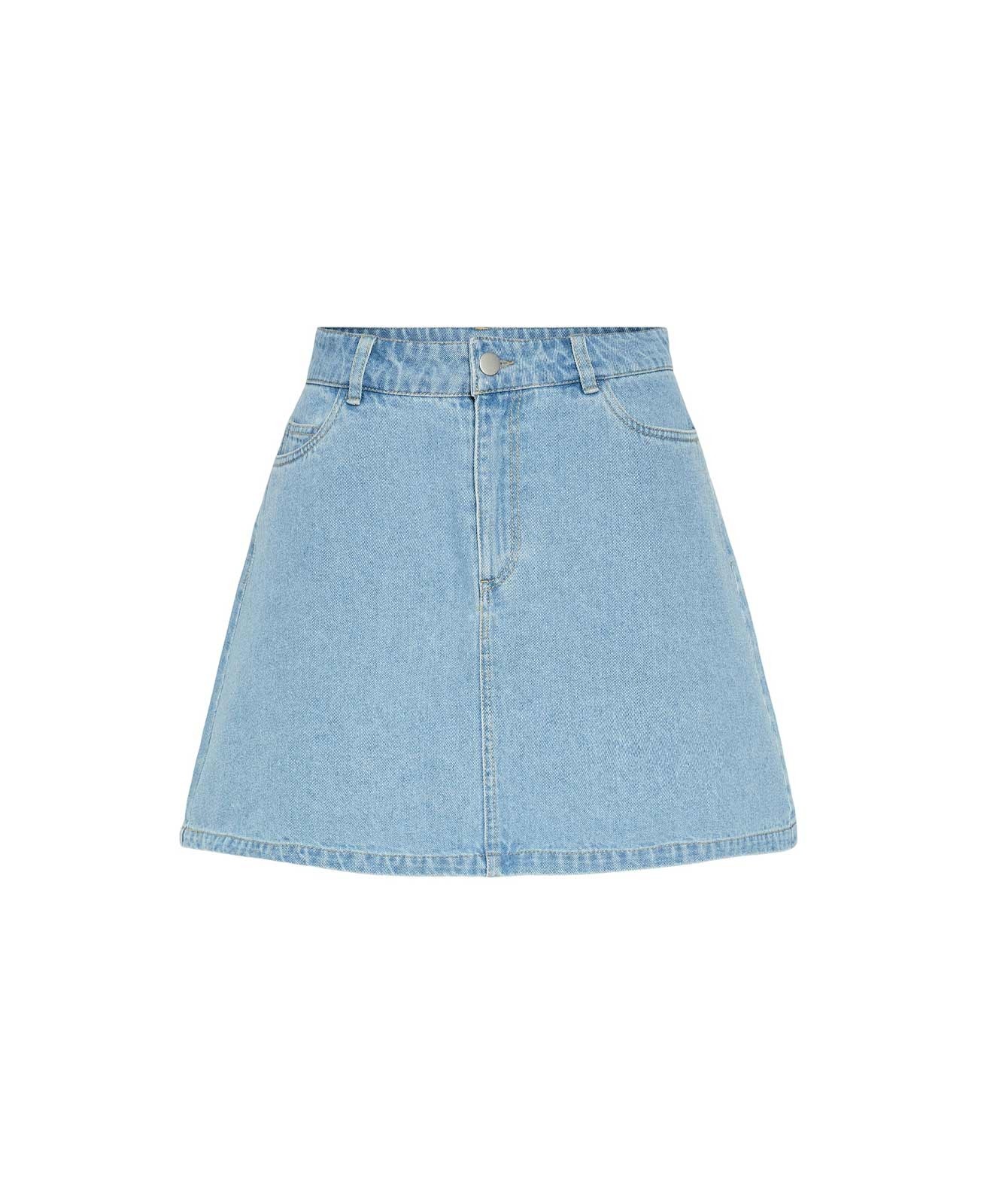 Damen Rock Abbi Shape von Pieces in Light Blue