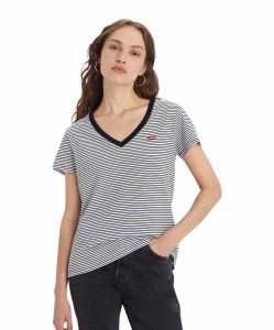 Levis Damen T-Shirt Perfect V-Neck Tee mit Mini-Logo
