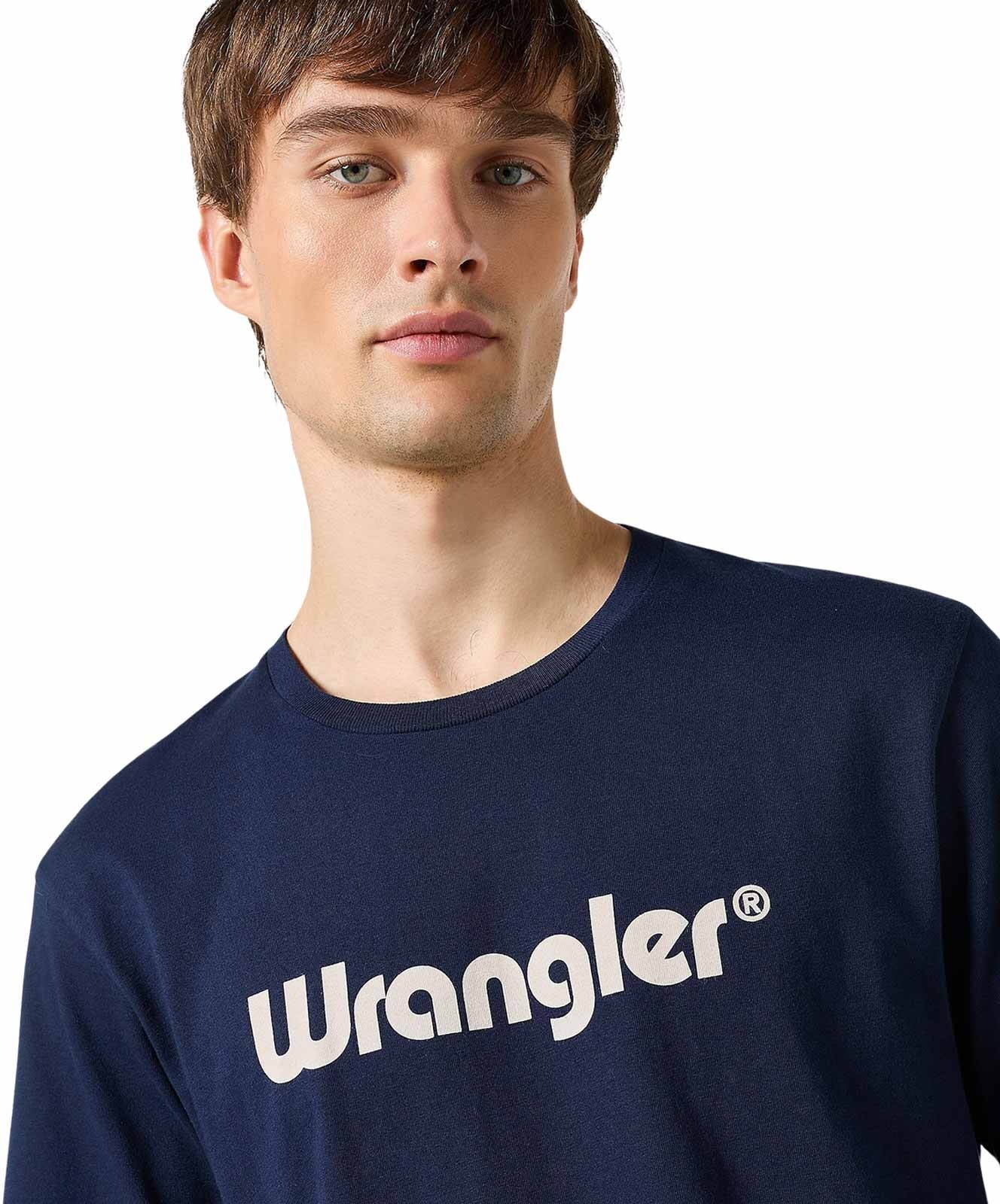 Herren Shirt Frame Logo Tee von Wrangler in Navy