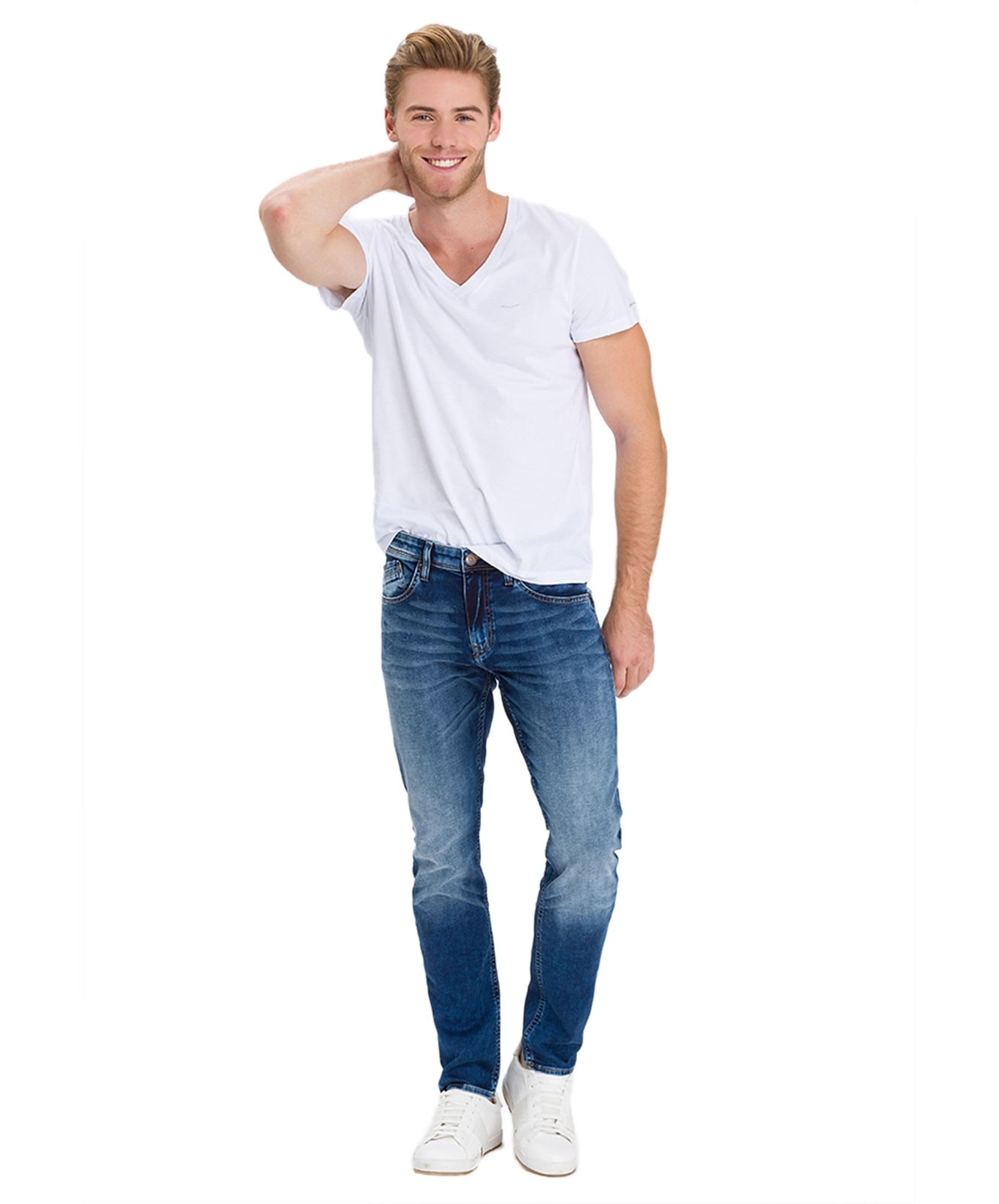 Herren Jeans Jimi von Cross in Dark Mid Blue