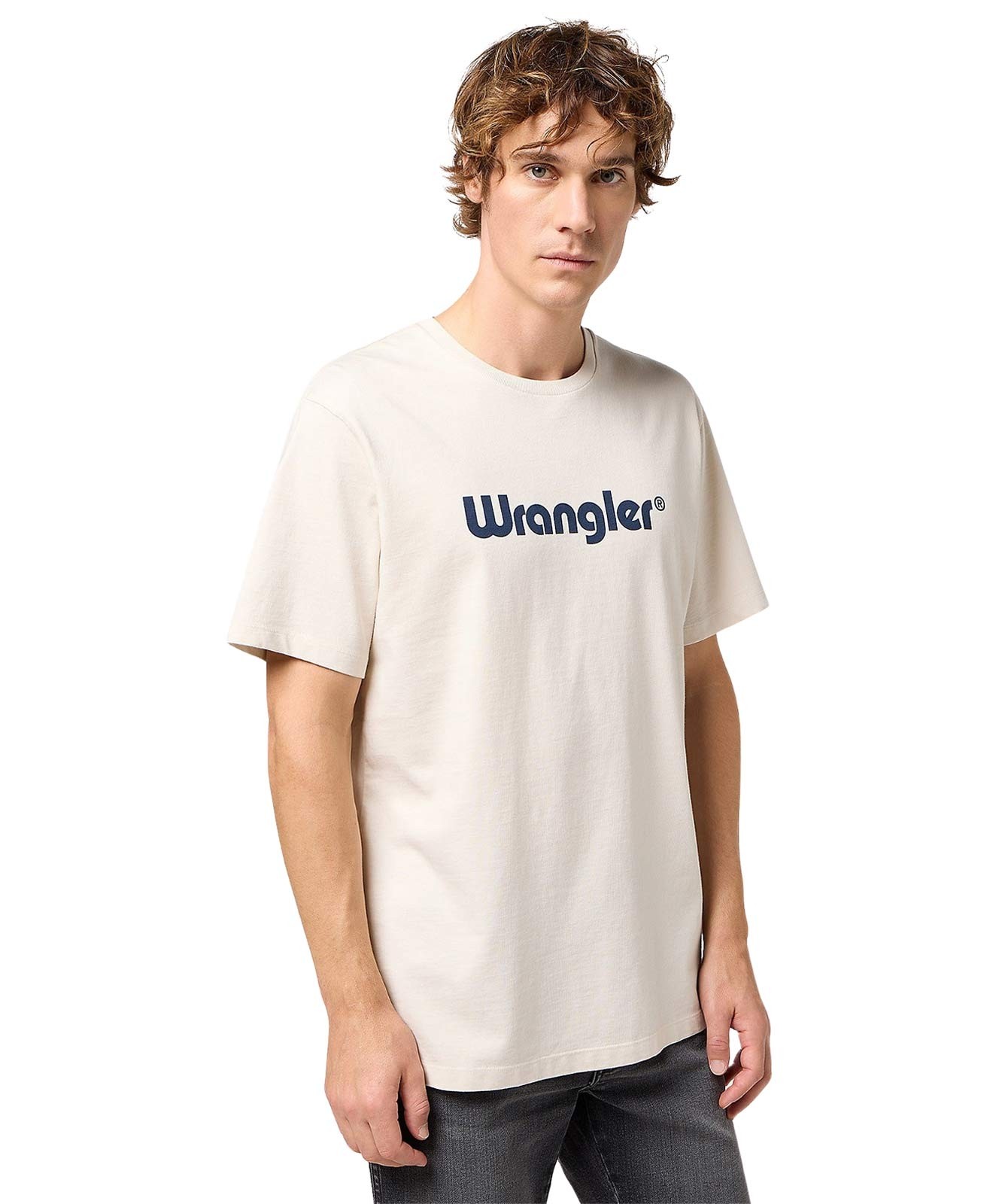 Herren Shirt Frame Logo Tee von Wrangler in White