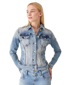 LTB Damen kurz Jeansjacke Dean X in blauem Denim