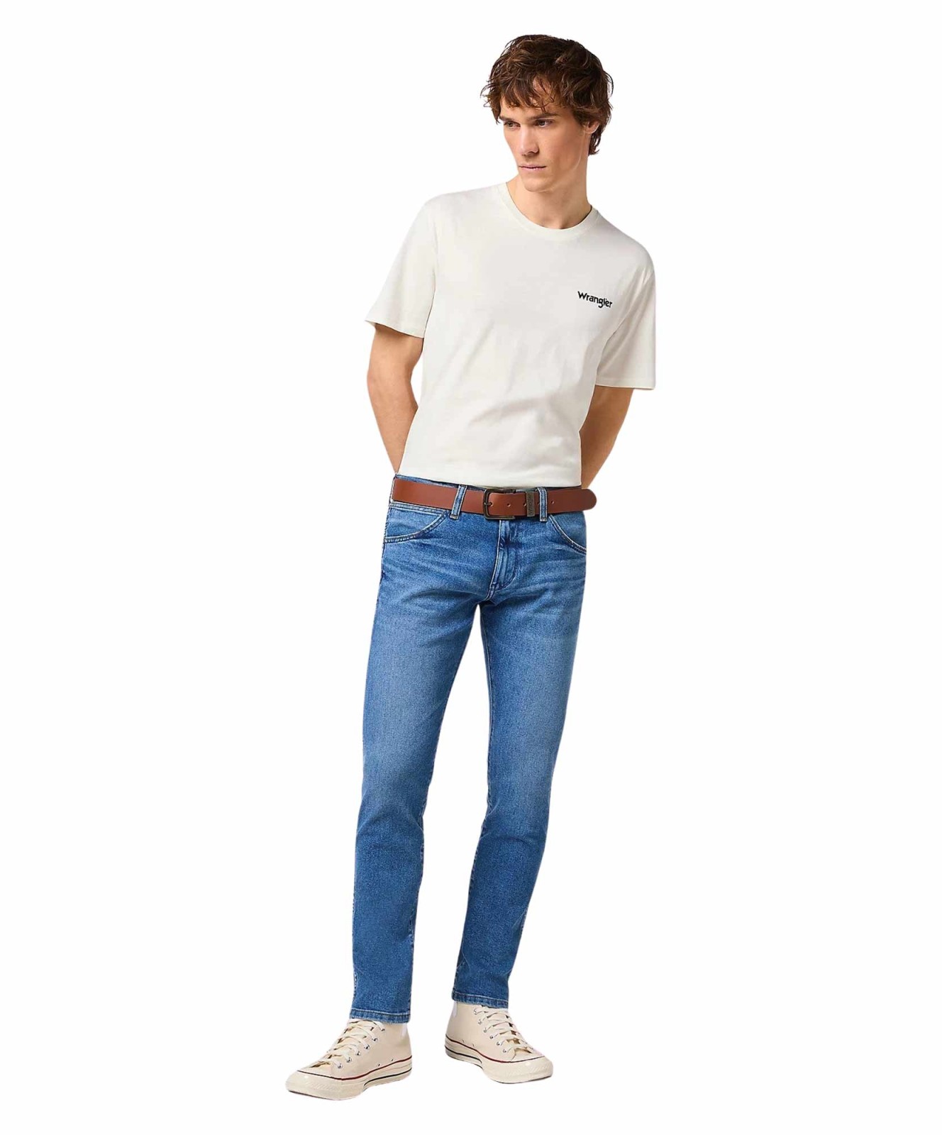 Herren Gürtel Metal Loop von Wrangler in Cognac