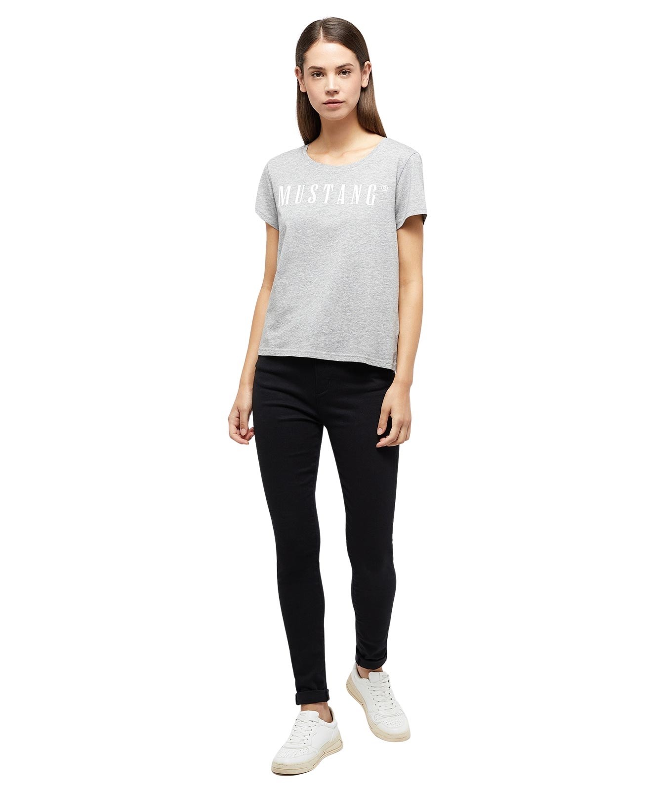 Damen Shirt Alma von Mustang in Mid Grey Melange