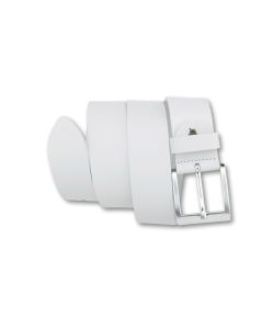 Bernd Götz Gürtel mit geometrischer Silberschließe in Weiß