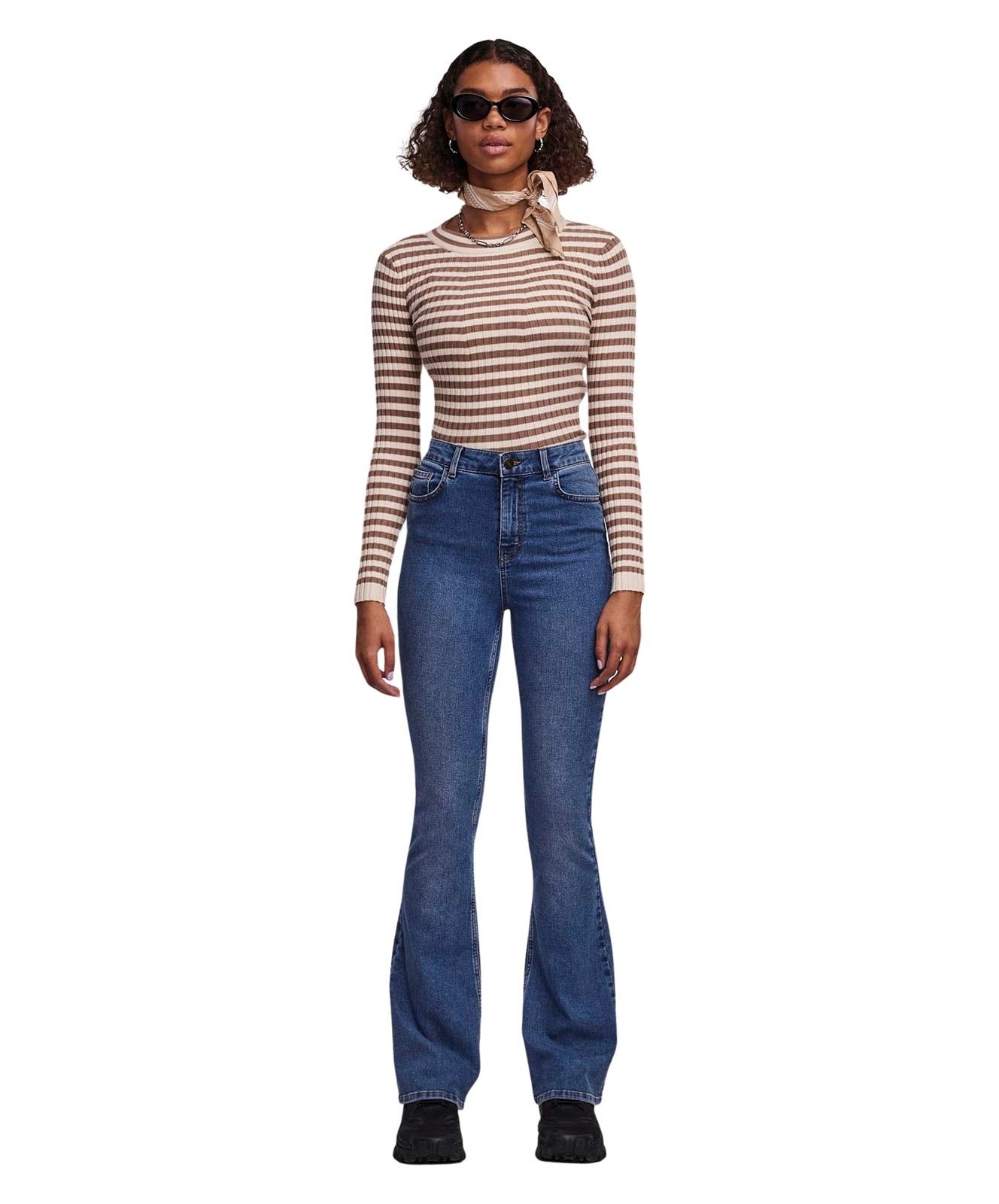 Damen Jeans Peggy von Pieces in Medium Blue