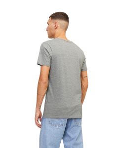 Herren Shirt Basic V-Neck Tee von Jack & Jones in Light Grey Melange