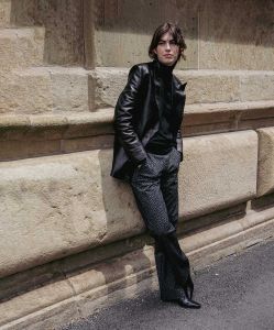 Damen Hose Chiara von MAC in Dark Herringbone Print 