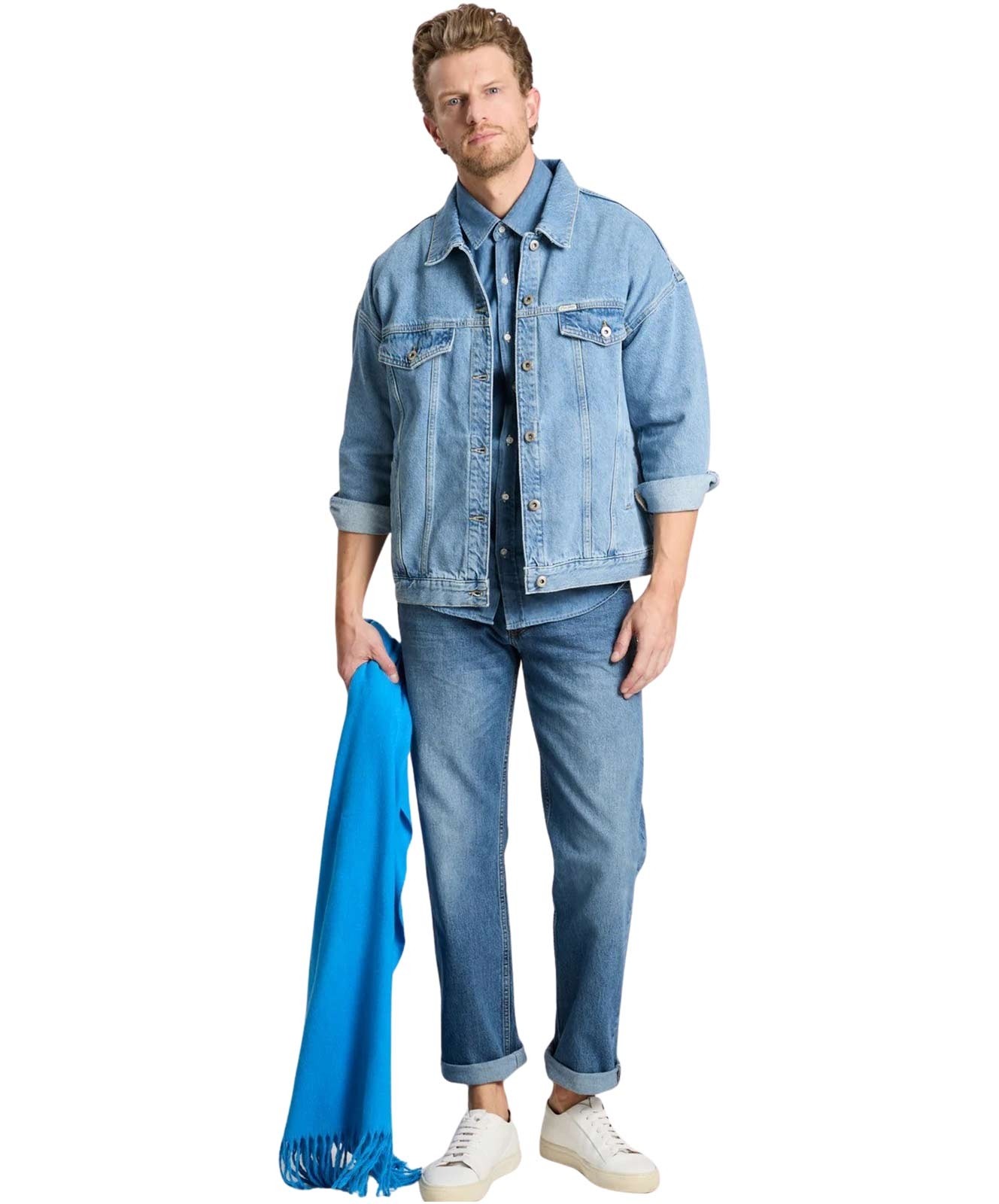 Herren Jeans Antonio von Cross in Mid Blue Used