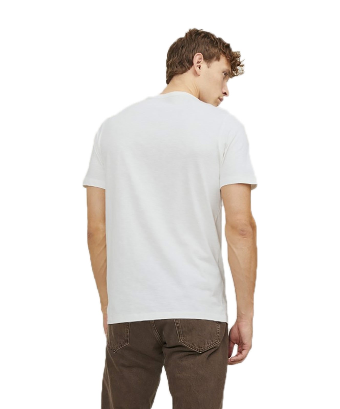 Herren Shirt Split Neck Tee von Jack & Jones in Cloud Dancer