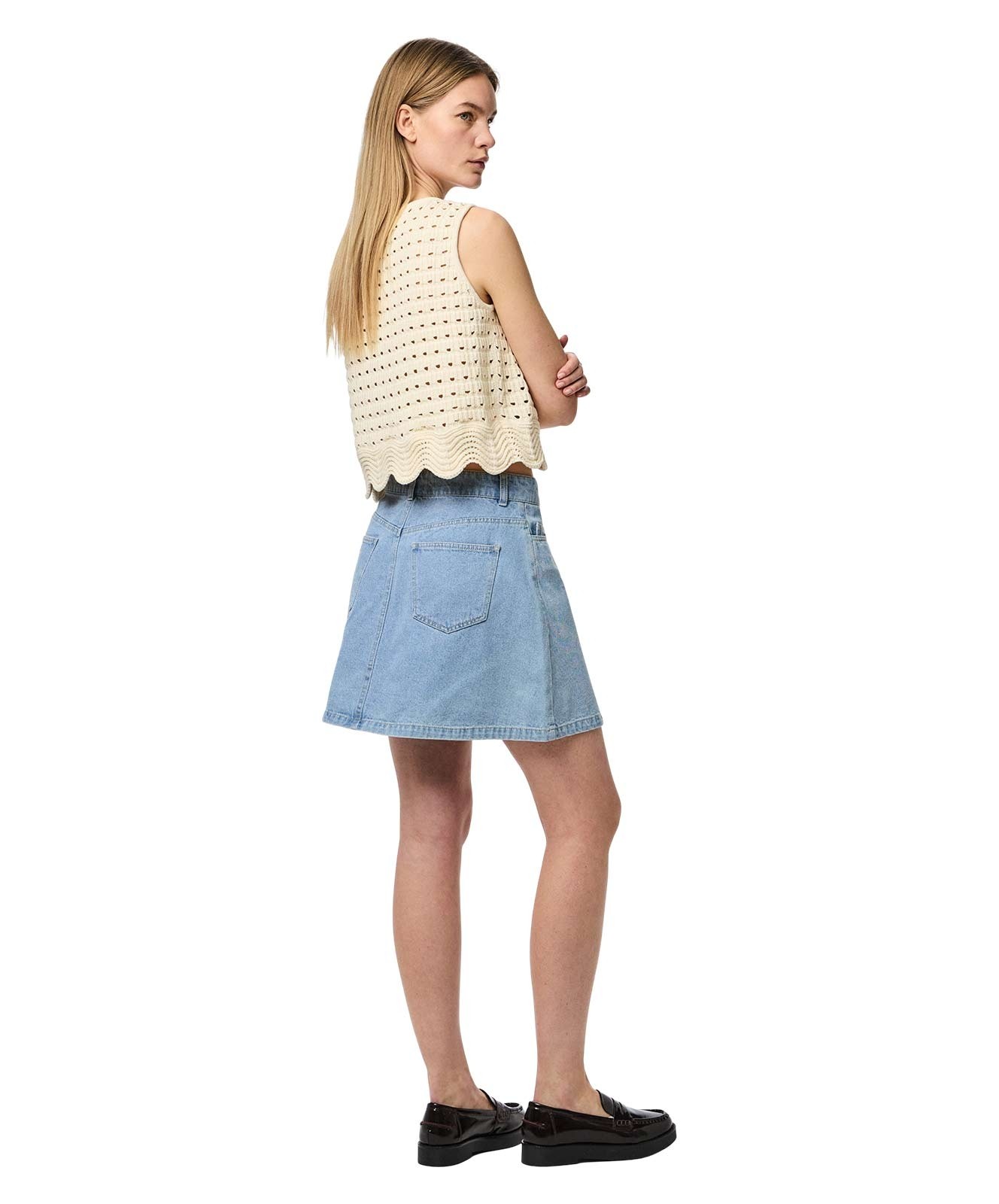 Damen Rock Abbi Shape von Pieces in Light Blue