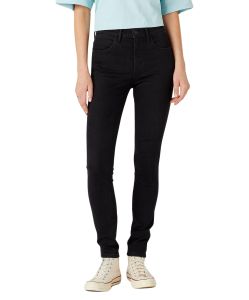 Wrangler Jeans Skinny Fit mit High Rise in Schwarz