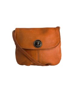 Pieces - Mini Tasche in Cognac aus Glattleder