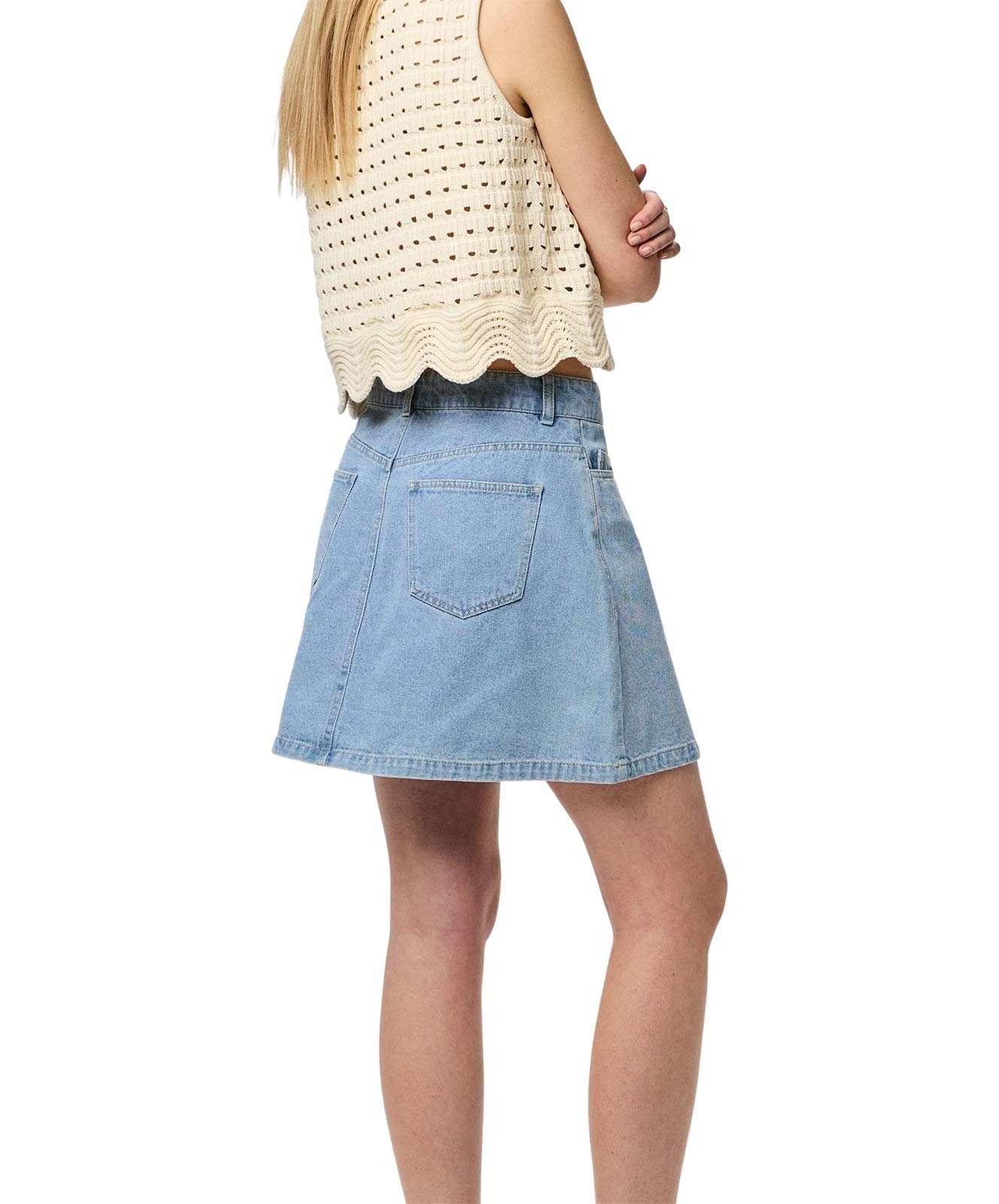 Damen Rock Abbi Shape von Pieces in Light Blue