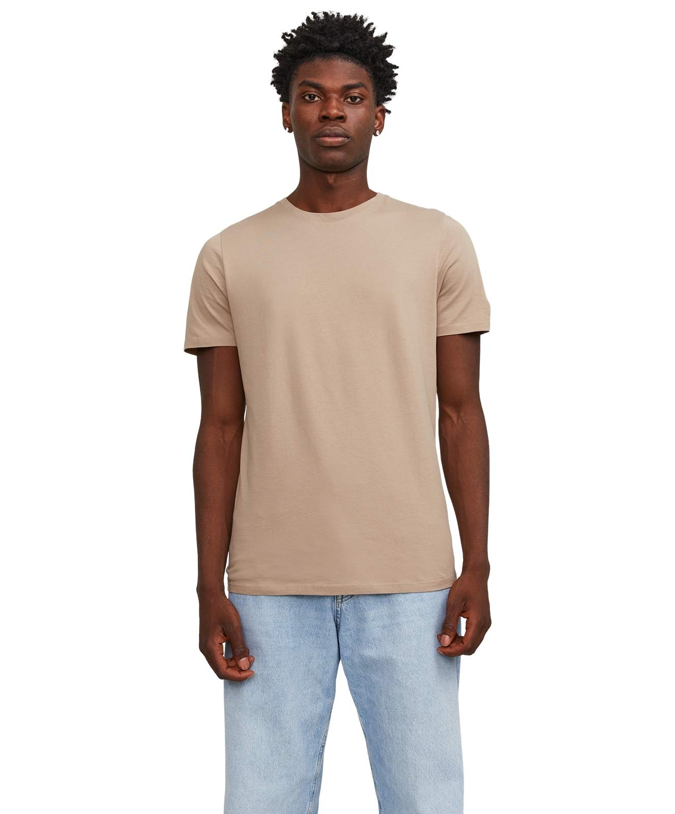 Herren Shirt Organic Basic Tee von Jack & Jones in Crockery