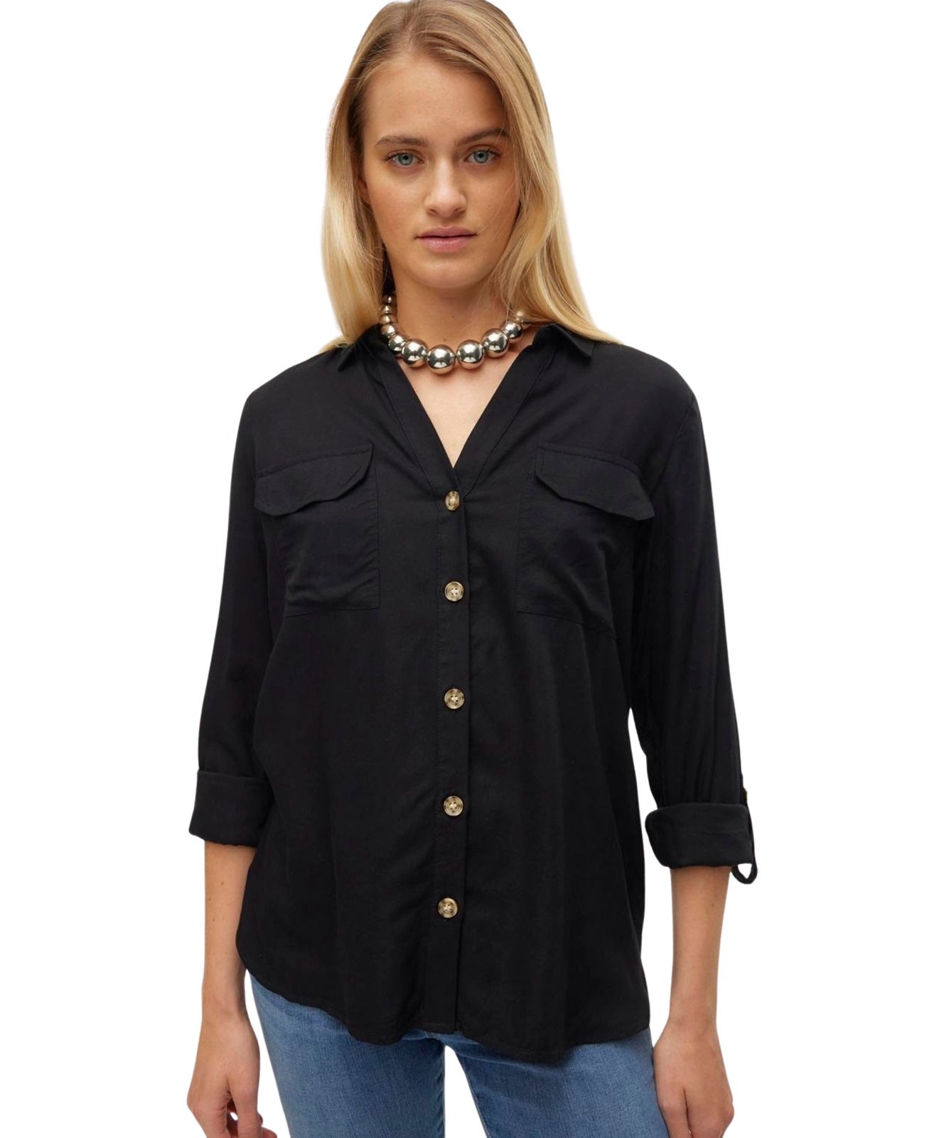 Damen Bluse Bumpy von Vero Moda in Black