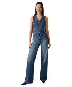 Levis Ribcage Wide Leg Jeans mit High Waist in Mittelblau