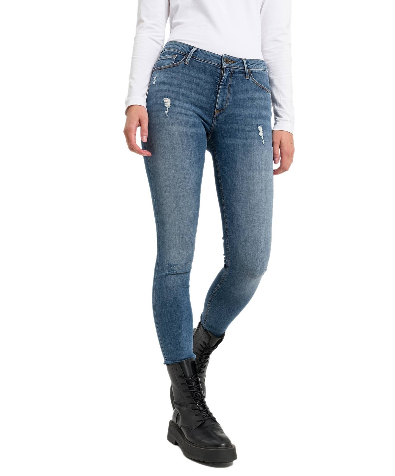 Damen Jeans Alan von Cross in Smoked Blue Destroyed