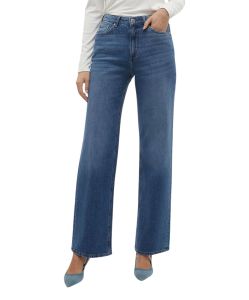 Vero Moda Tessa Jeans mit weitem Bein in Mittelblau