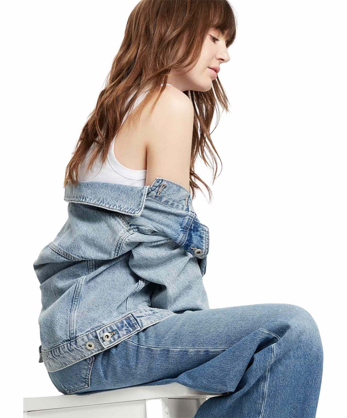 Damen Jacke Regular Jeansjacke von Cross in Light Blue