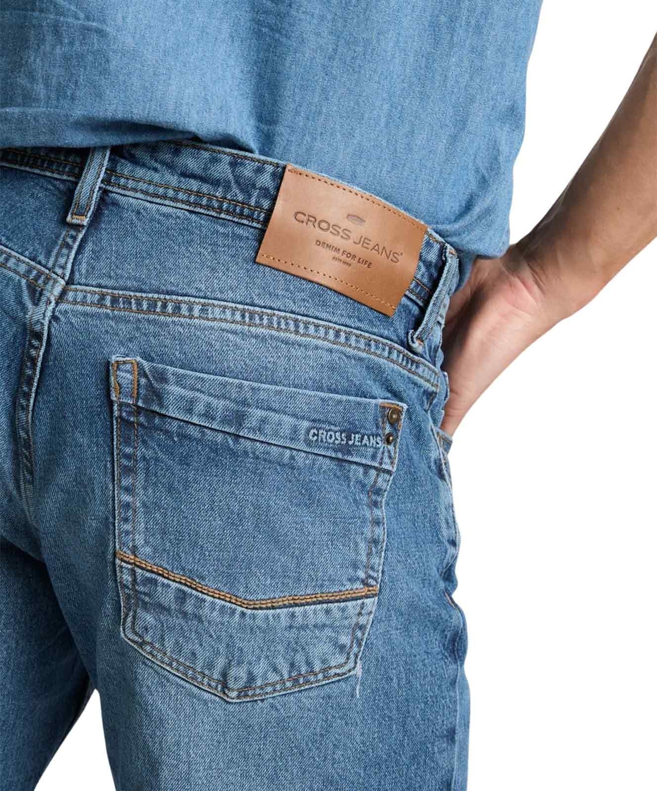 Herren Jeans Antonio von Cross in Mid Blue Used