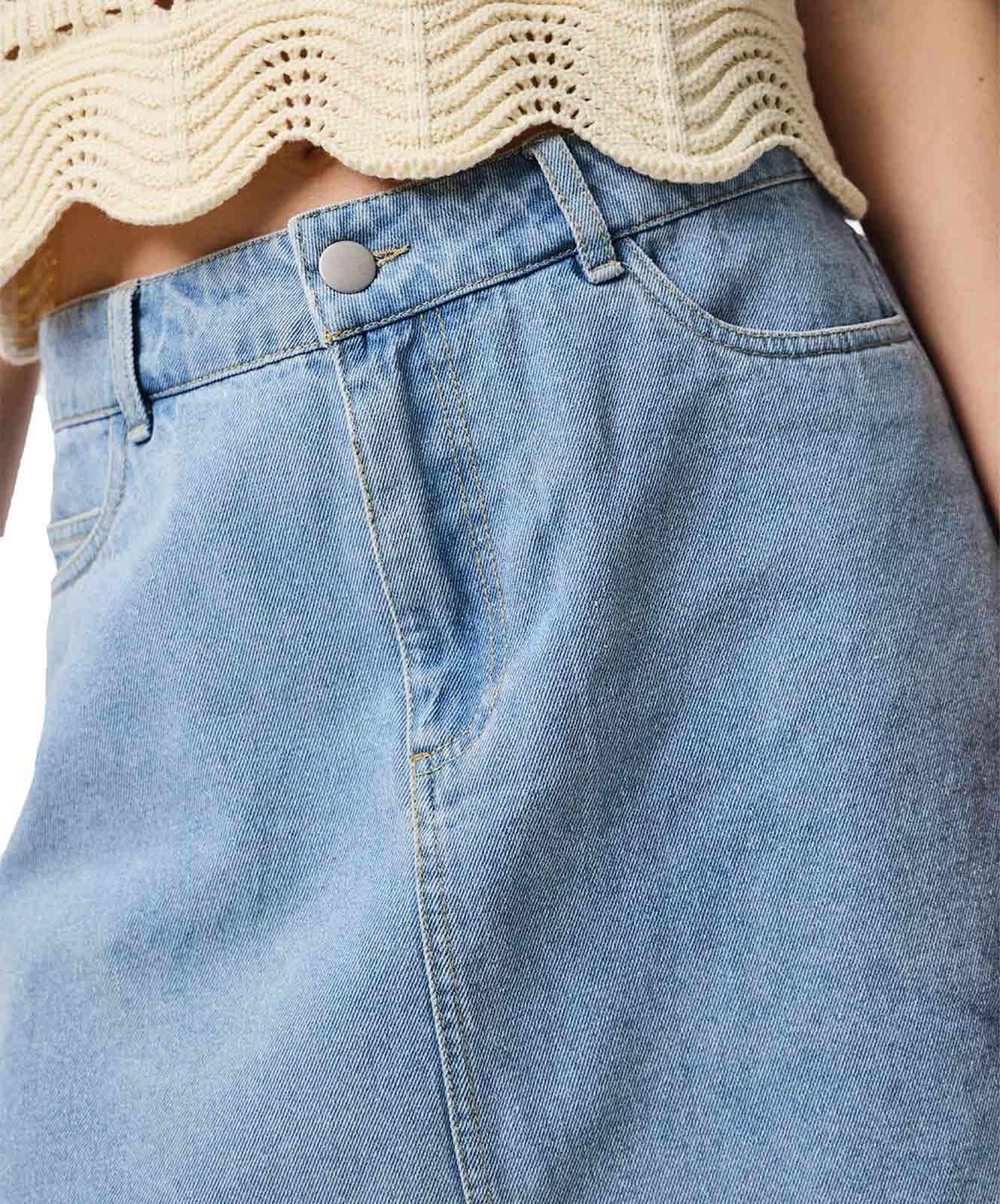 Damen Rock Abbi Shape von Pieces in Light Blue