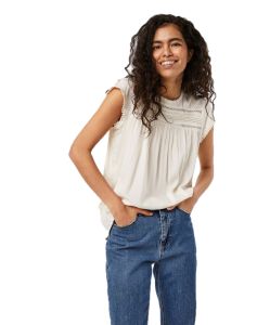 Vero Moda Blusenshirt Debbie mit kurzen Ärmeln in weiß