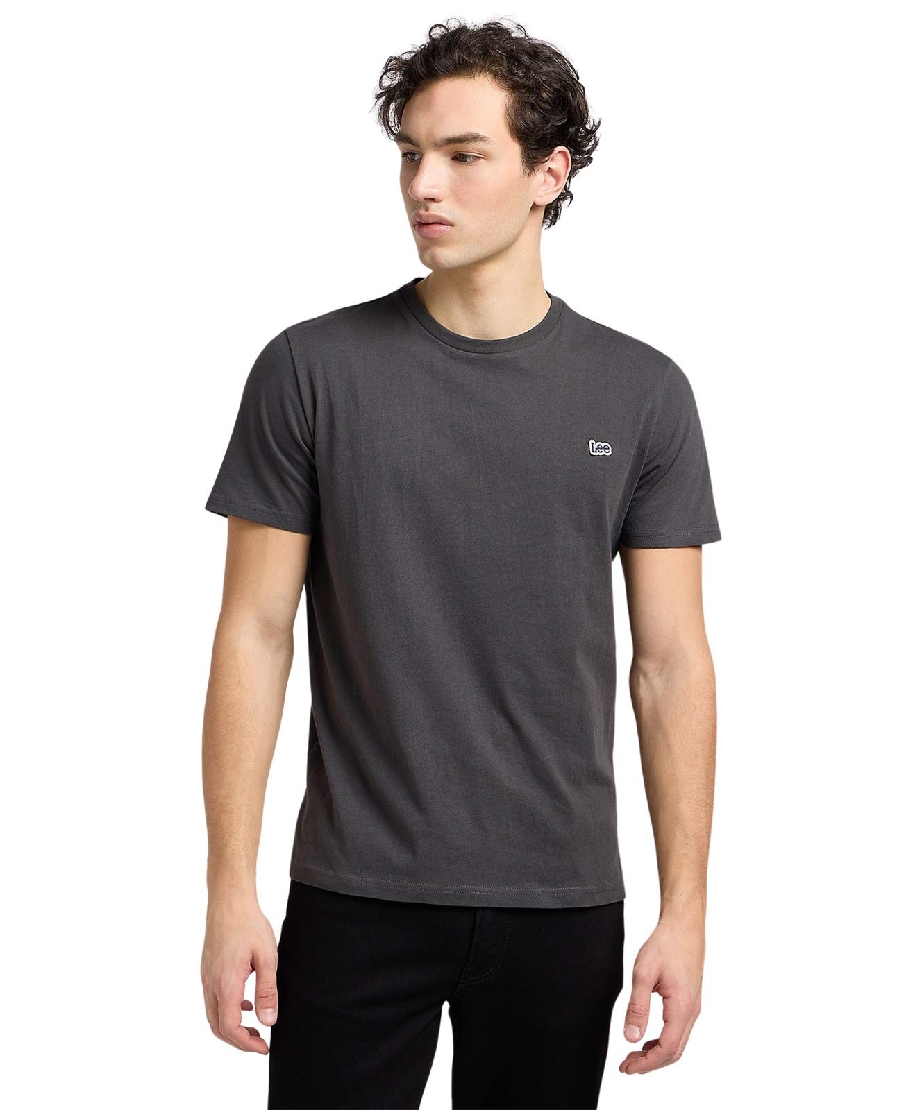 Herren Shirt Patch Logo Tee von Lee in Wasched Black
