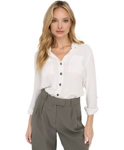 ONLY Hemdbluse Yasmin in Weiß mit Brusttaschen