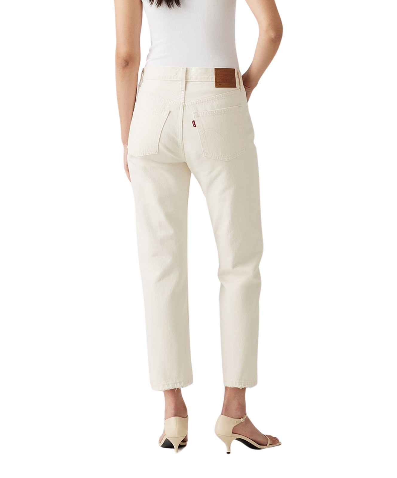 Damen Jeans 501 Crop von Levis in Ecru Booper No Damage