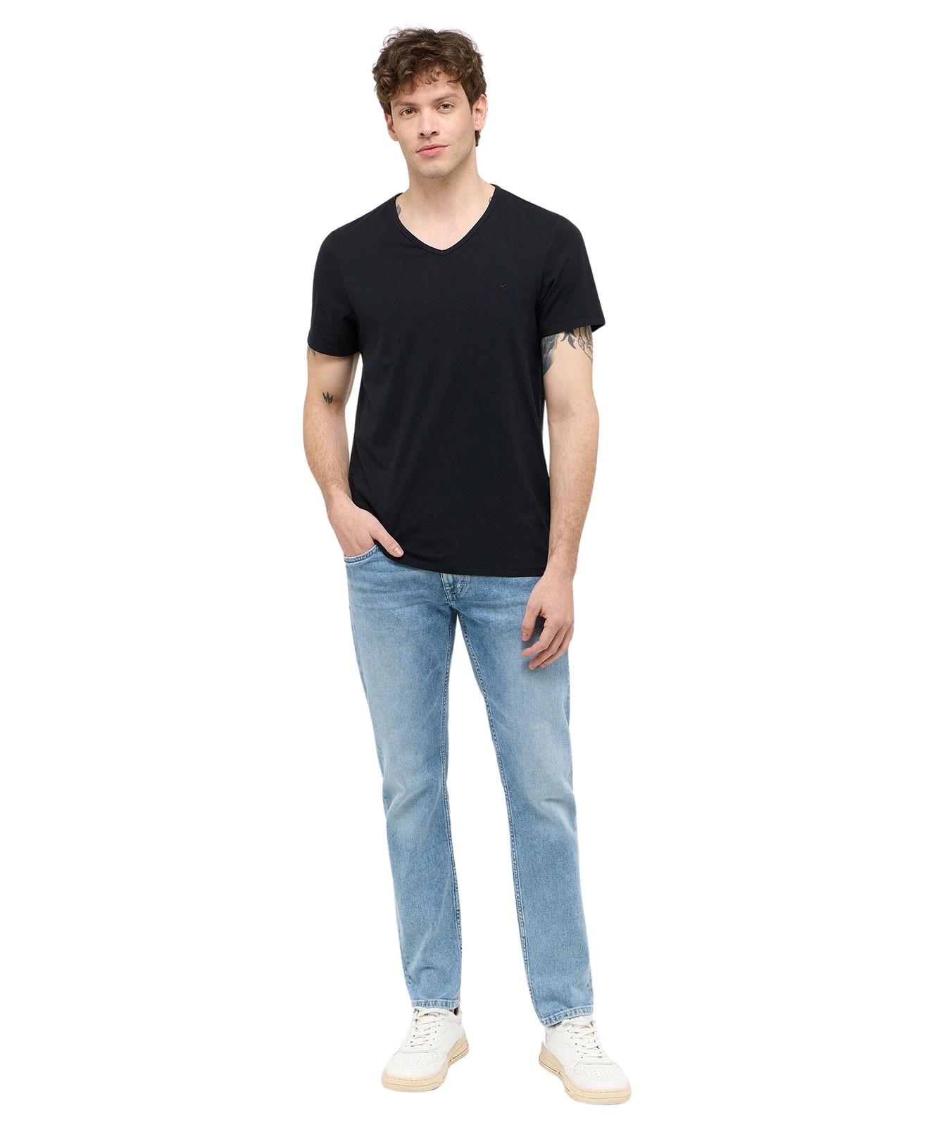 Herren Shirt Amado 2-Pack von Mustang in Black