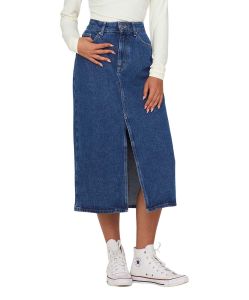 ONLY Jeansrock Bianca in Mittelblau mit Schlitz