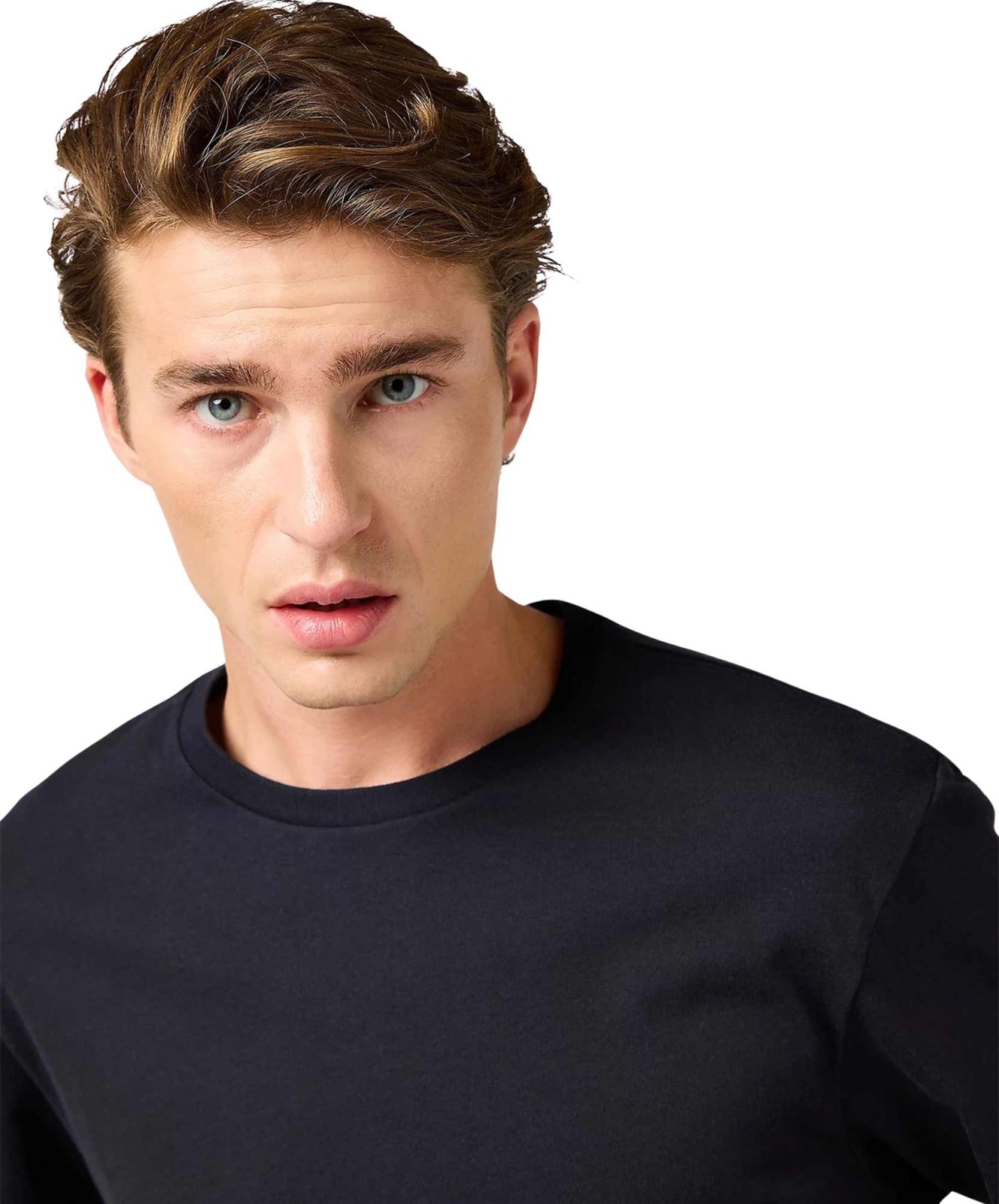Herren Shirt Solid Tee von Wrangler in Black
