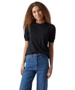 Vero Moda T-Shirt Kerry mit Rundhals in Schwarz