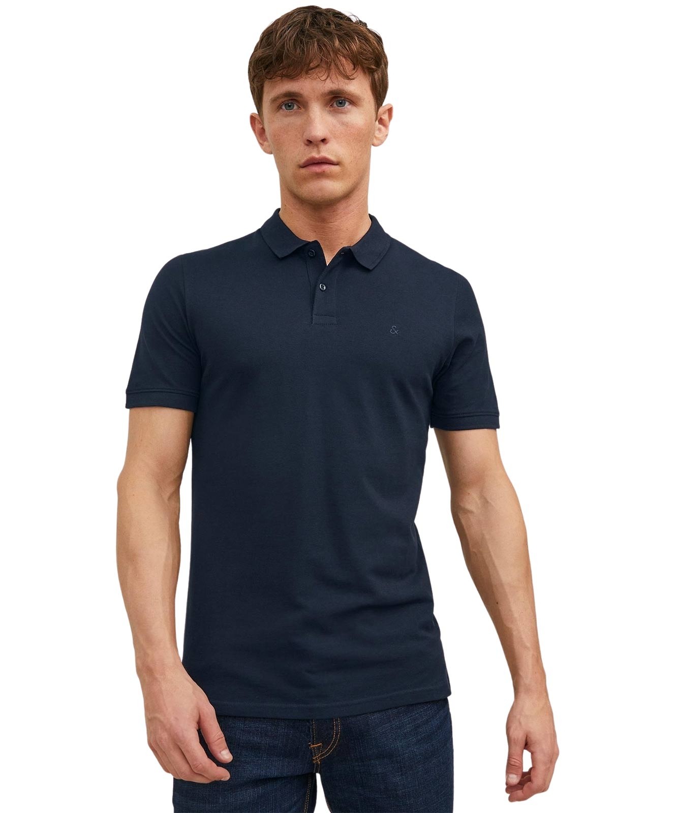 Herren Shirt Basic Polo von Jack & Jones in Navy Blazer