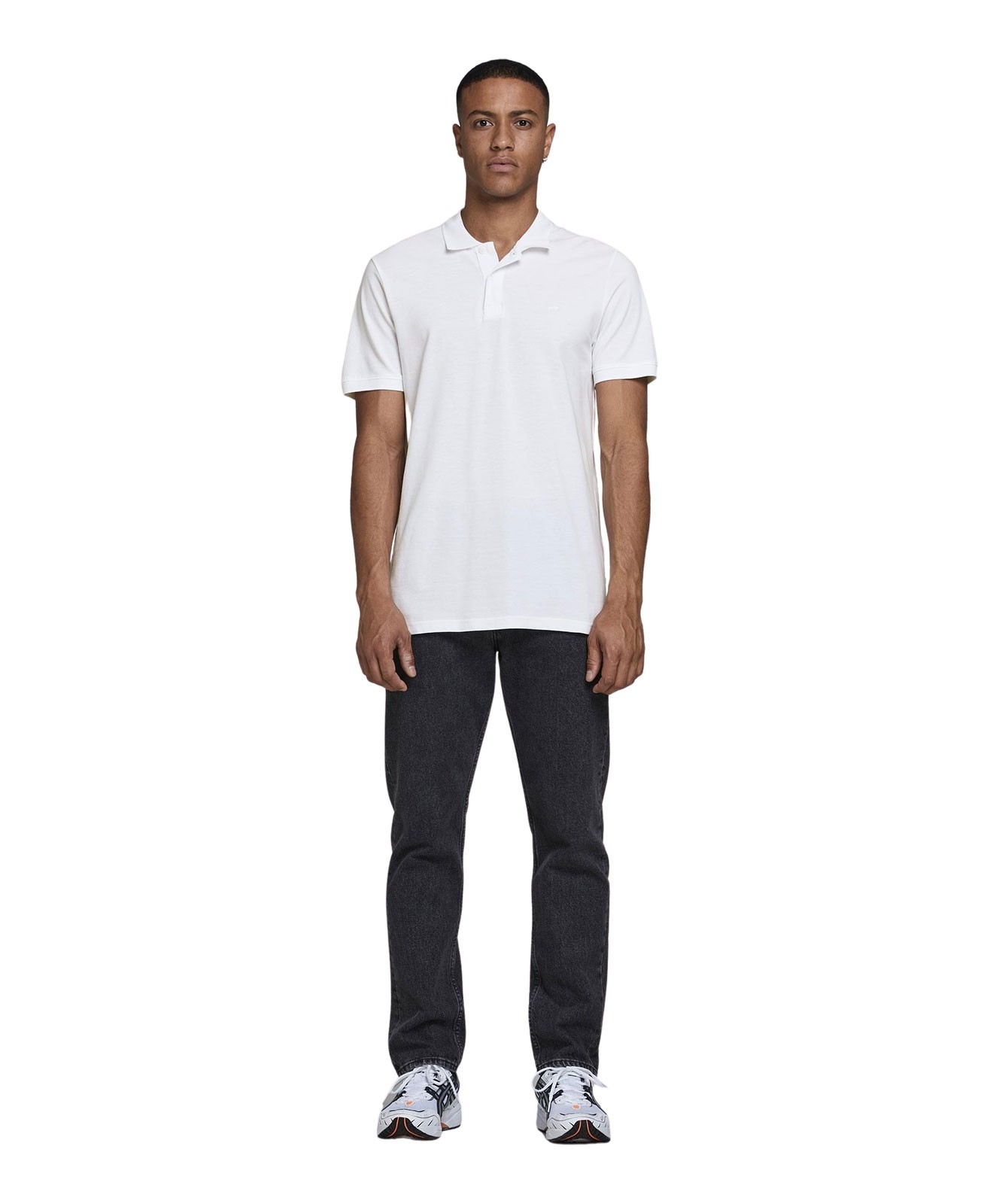 Herren Shirt Basic Polo von Jack & Jones in White