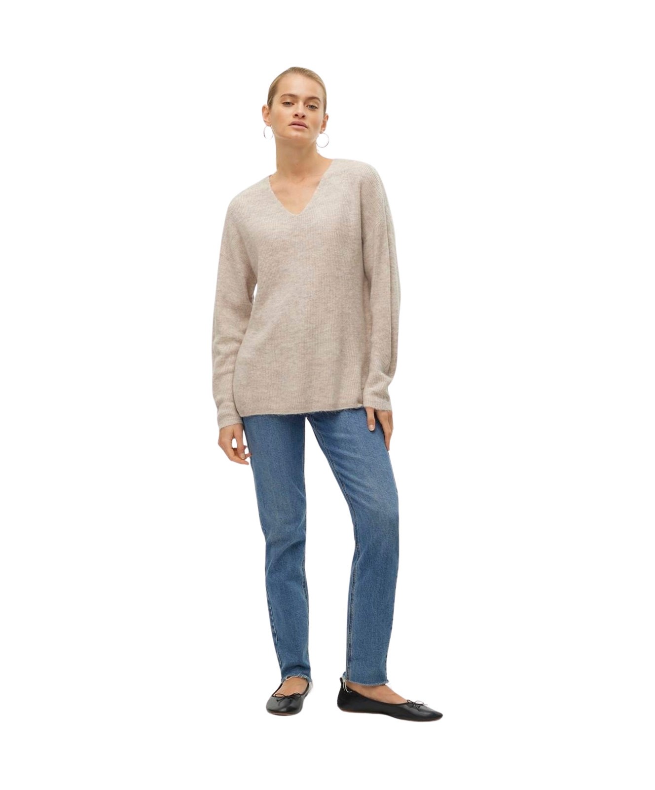 Damen Pullover Crewlefile von Vero Moda in Birch