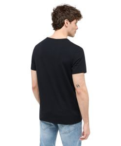 Mustang T-Shirt Amado 2-Pack mit V-Neck in Schwarz