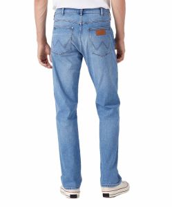 Wrangler Frontier Jeans Straight Fit aus blauem Denim