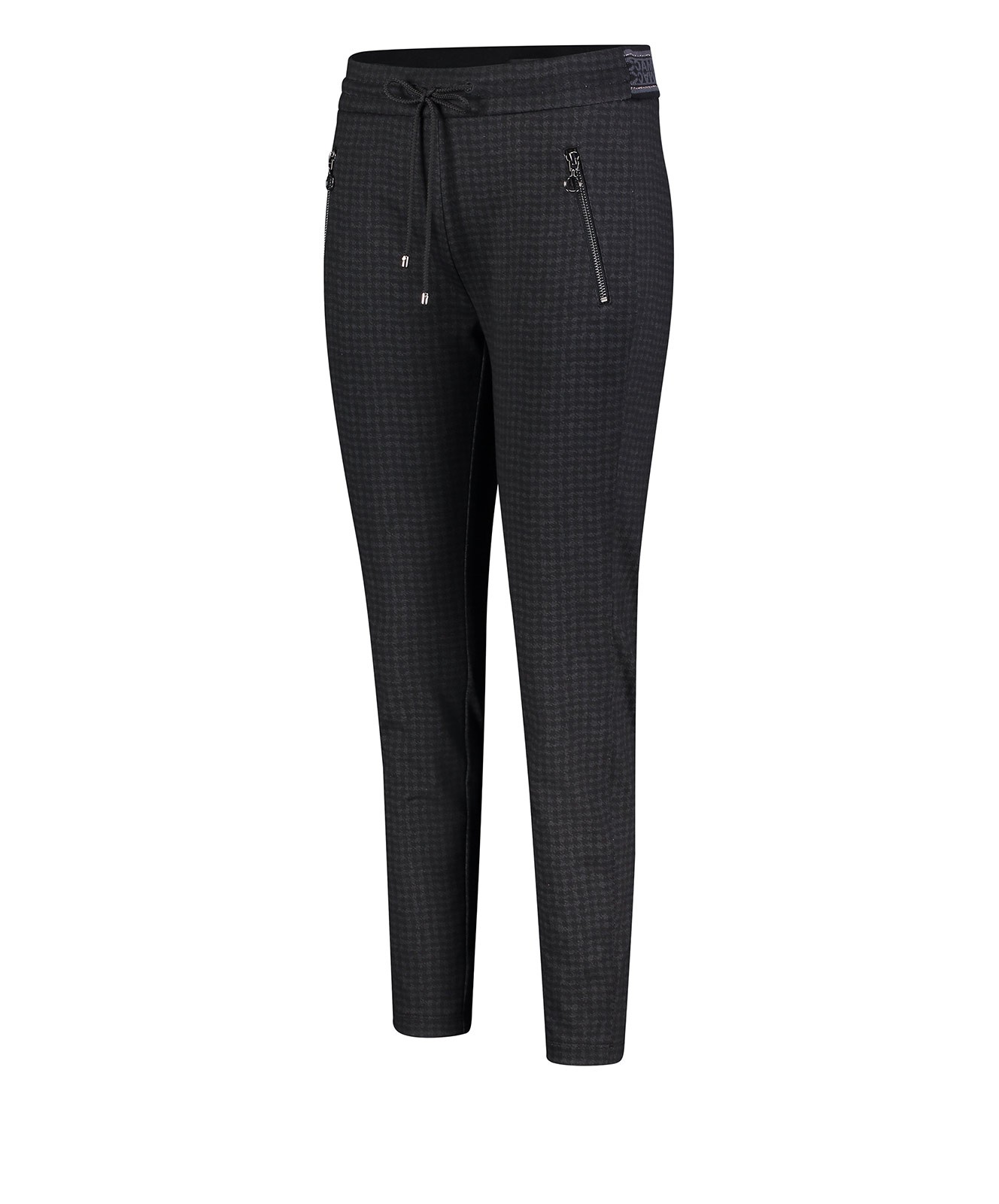 Damen Hose Easy Smart von MAC in Small Black Anthracite Pepita