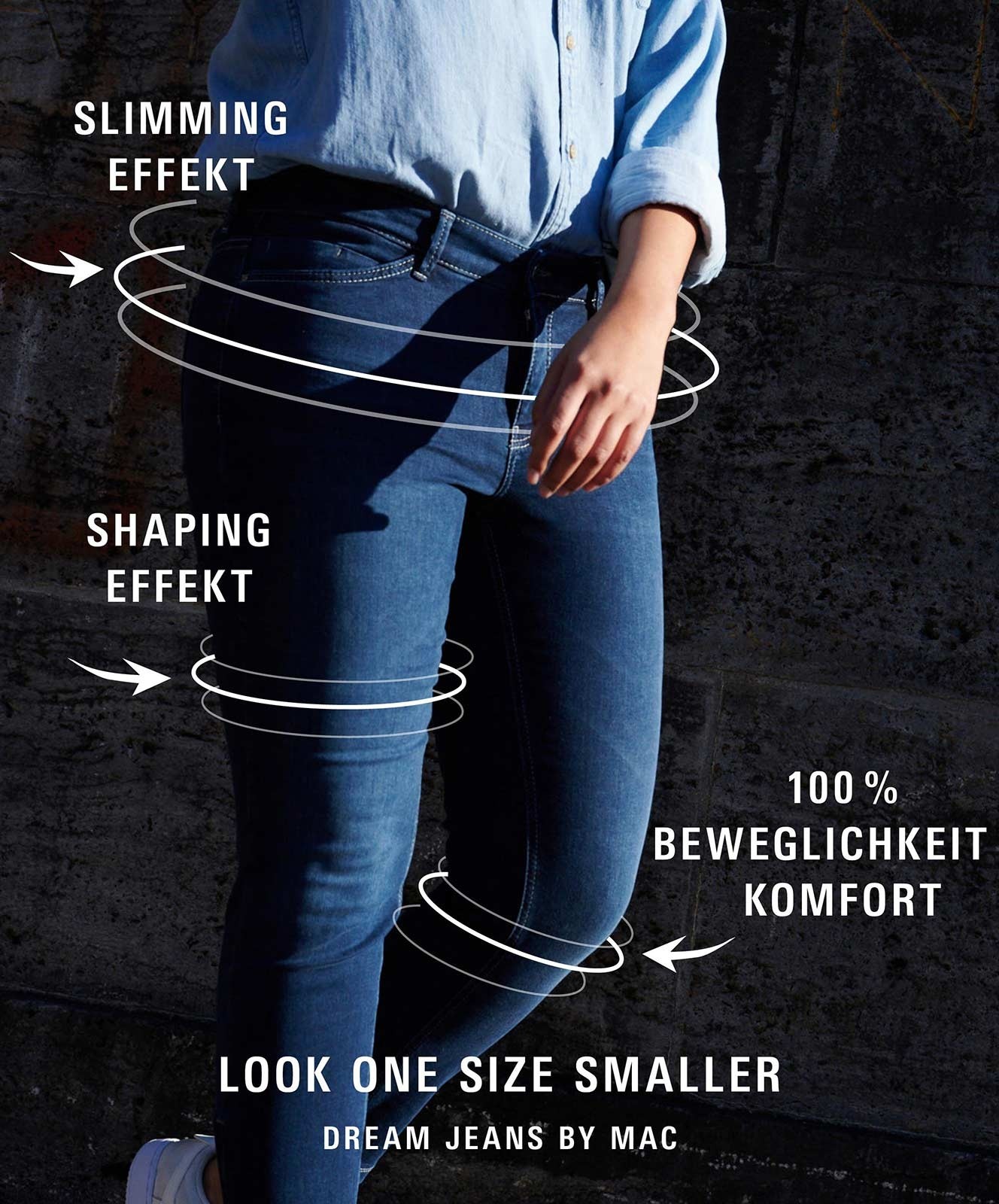 Damen Jeans Dream von MAC in Dark Grey Used Wash